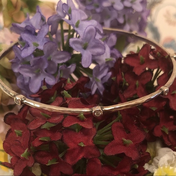 Silpada Sterling Silver Cubic Zirconia Star Studded Bangle Bracelet B2701 - Picture 4 of 15